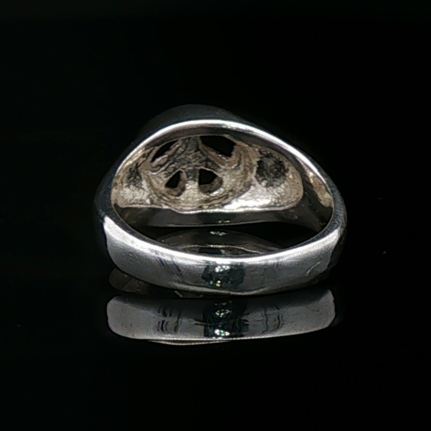 Peace Sign Signet Ring in Sterling Silver by Le Dragon Argenté