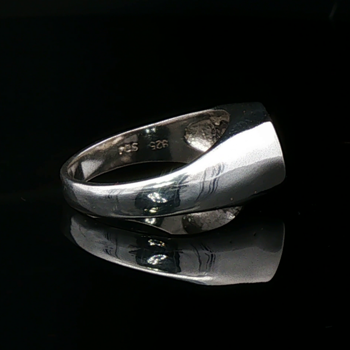 Peace Sign Signet Ring in Sterling Silver by Le Dragon Argenté