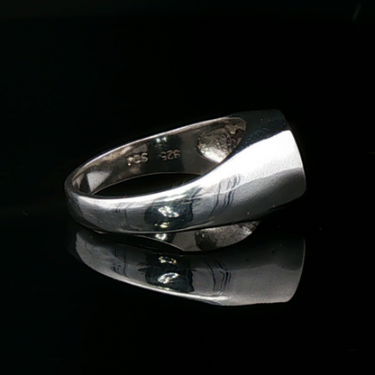 Peace Sign Signet Ring in Sterling Silver by Le Dragon Argenté