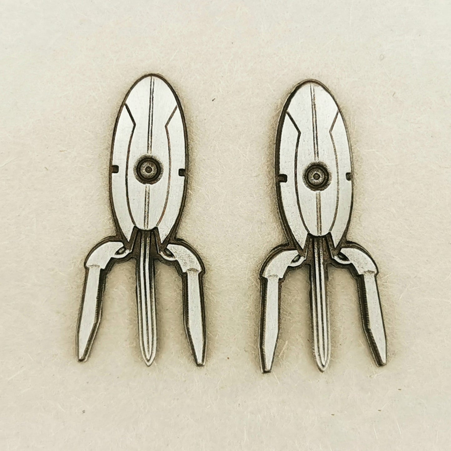 Geeky Pewter Stud Earrings