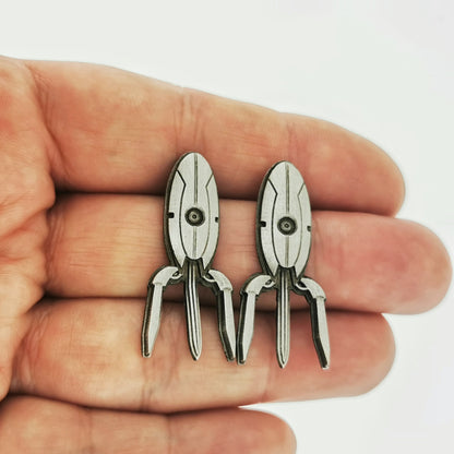 Geeky Pewter Stud Earrings