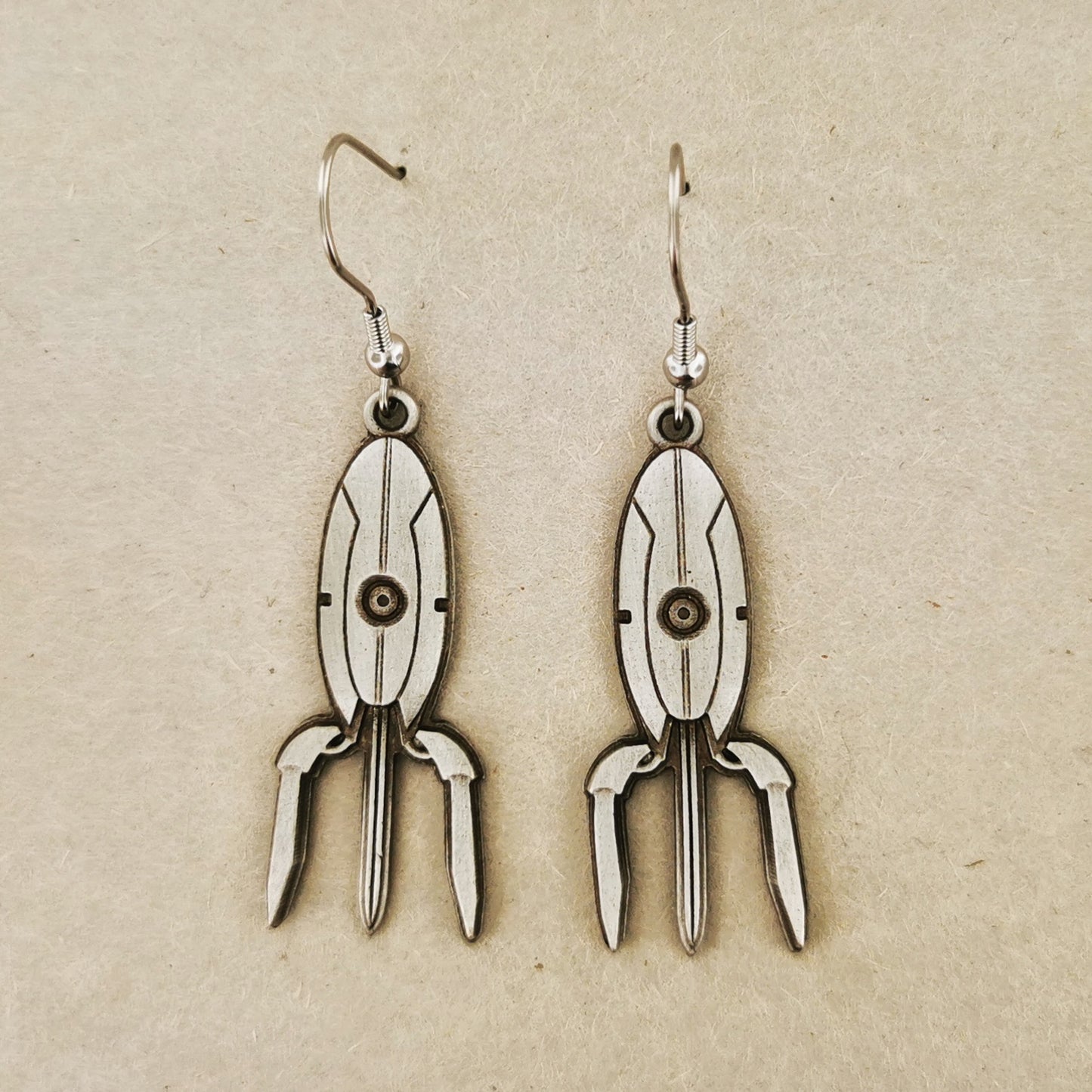 Geeky Pewter Charm Earrings