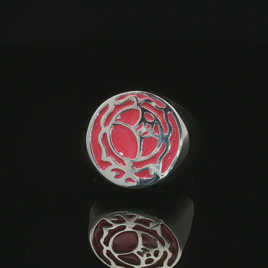 Utena Rose Signet Ring  in Sterling Silver  - Le Dragon Argenté