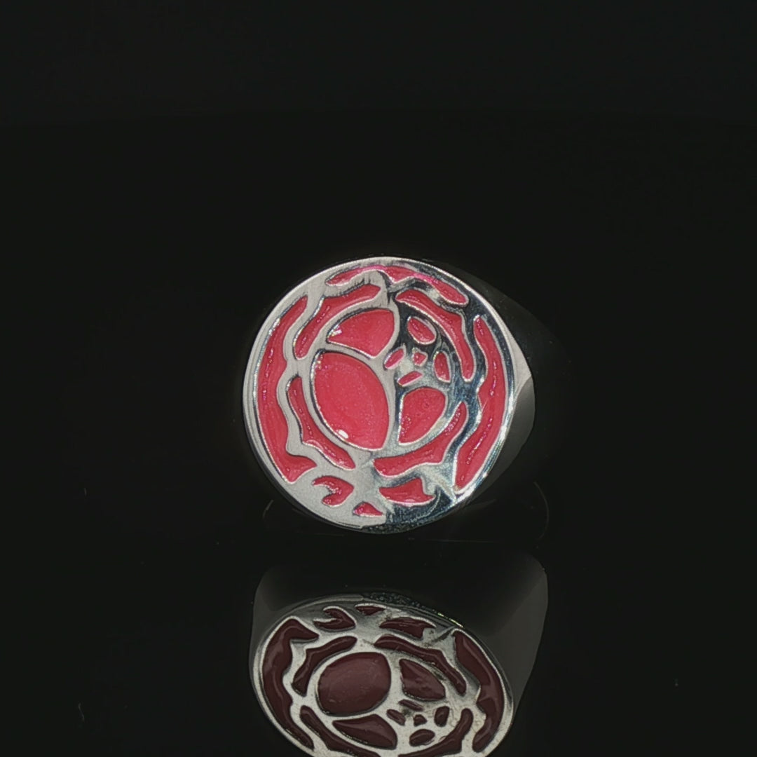 Utena Rose Signet Ring  in Sterling Silver  - Le Dragon Argenté