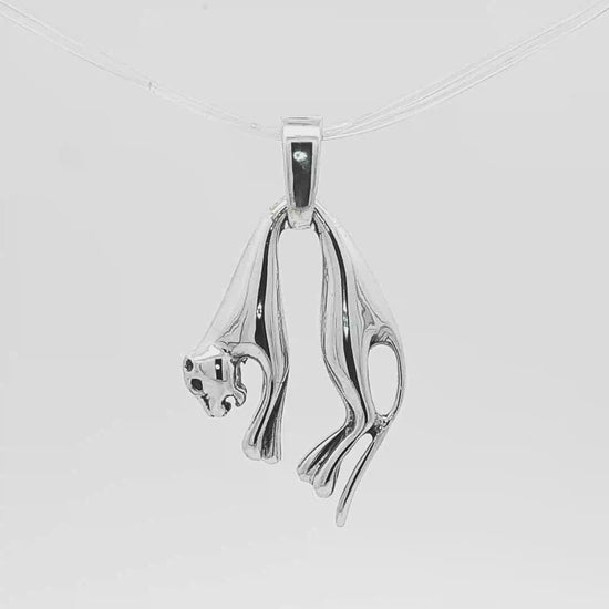 Hanging Cat Pendant in Sterling Silver or Antique Bronze - Le Dragon Argenté