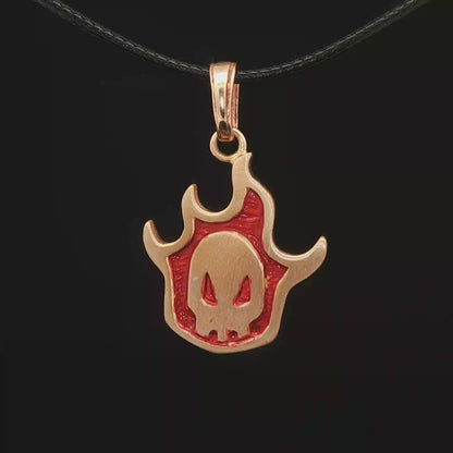 Bleach Pendant in Antique Bronze with Enamel