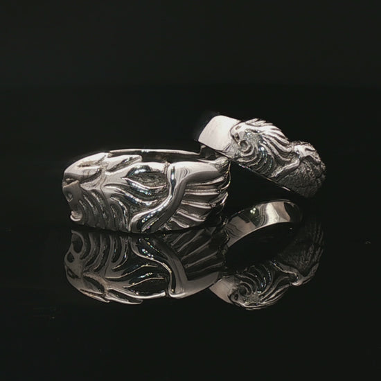 Final Fantasy 8 Griever Wedding Ring Set in Sterling Silver - Le Dragon Argenté