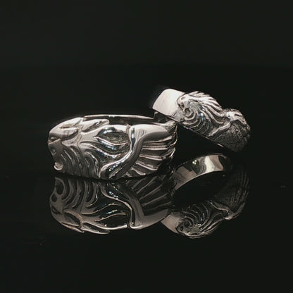 Final Fantasy 8 Griever Wedding Ring Set in Sterling Silver - Le Dragon Argenté