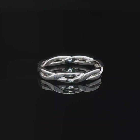Simple Braid Ring in Sterling Silver or Antique Bronze - Le Dragon Argenté
