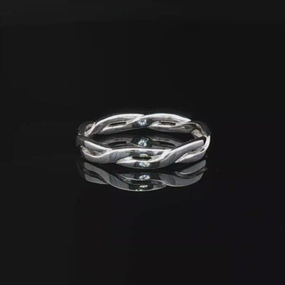 Simple Braid Ring in Sterling Silver or Antique Bronze - Le Dragon Argenté