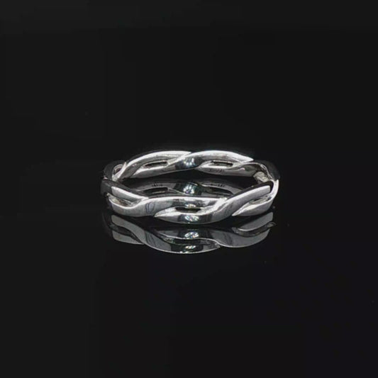 Simple Braid Ring in Sterling Silver or Antique Bronze - Le Dragon Argenté