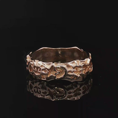 Sun, Moon, & Star Band in Antique Bronze - Le Dragon Argenté