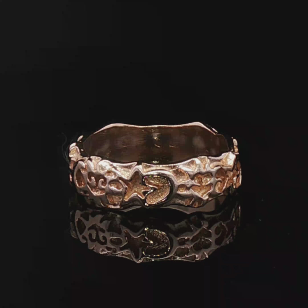 Sun, Moon, & Star Band in Antique Bronze - Le Dragon Argenté