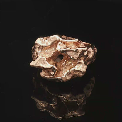 Large nugget style ring in antique bronze, size 11