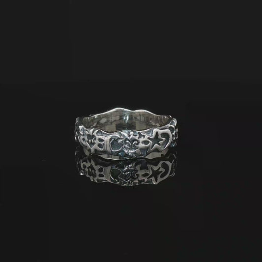 Sun, Moon, & Star Band in Sterling Silver  - Le Dragon Argenté