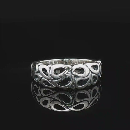 1950s Style Wedding Band in Sterling Silver - Le Dragon Argenté