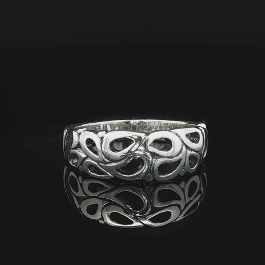 1950s Style Wedding Band in Sterling Silver - Le Dragon Argenté
