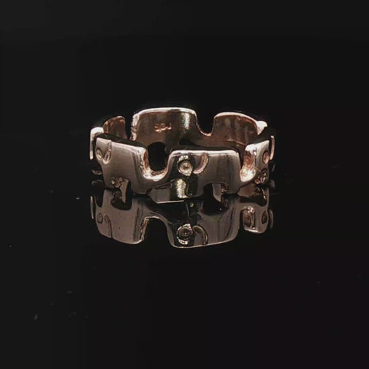 Elephant Band in Antique Bronze - Le Dragon Argenté