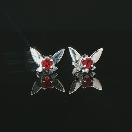 Legend of Zelda Navi Fairy Earrings in Sterling Silver with July CZ - Le Dragon Argenté - Bestseller - birthstone earrings - fairy earrings