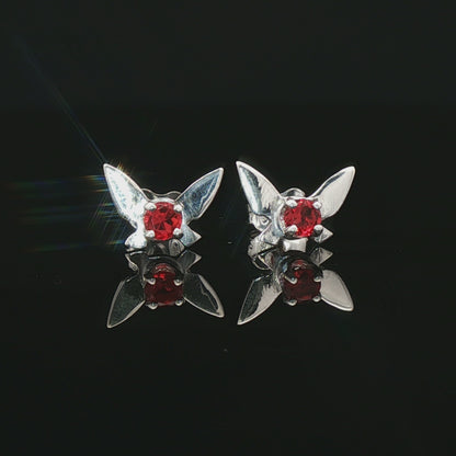 Legend of Zelda Navi Fairy Earrings in Sterling Silver with July CZ - Le Dragon Argenté - Bestseller - birthstone earrings - fairy earrings