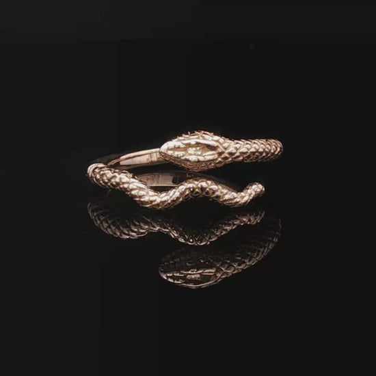 Adjustable Coiled Snake Ring in Antique Bronze - Le Dragon Argenté