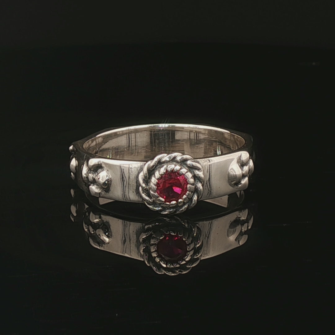Matching Howl and Sophie Ring Set in Sterling Silver with Faceted Imitation Gemstones - Le Dragon Argenté