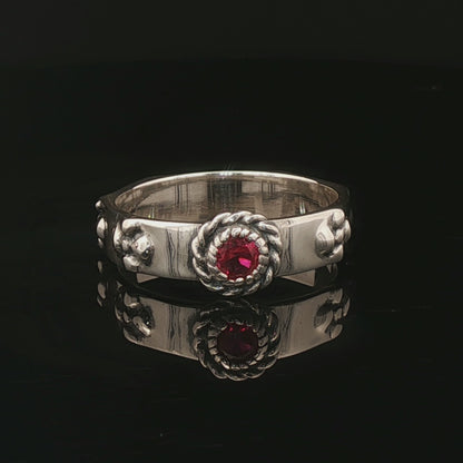 Matching Howl and Sophie Ring Set in Sterling Silver with Faceted Imitation Gemstones - Le Dragon Argenté