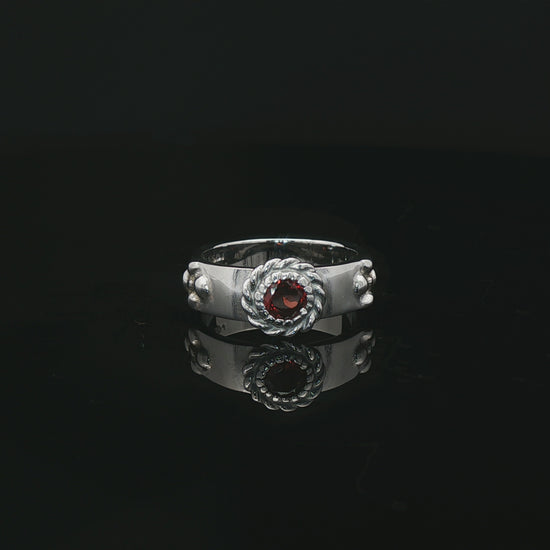 Howls Moving Castle Ring in Stainless Steel with Natural Gemstone - Le Dragon Argenté