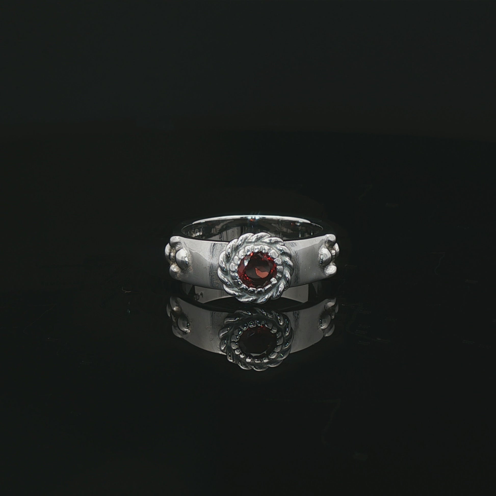 Howls Moving Castle Ring in Stainless Steel with Natural Gemstone - Le Dragon Argenté
