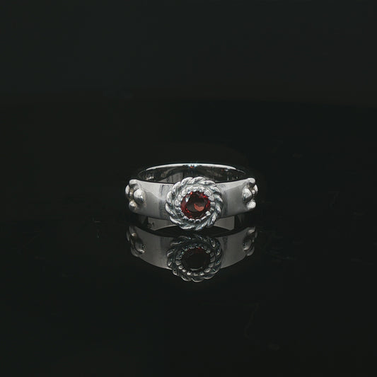 Howls Moving Castle Ring in Stainless Steel with Natural Gemstone - Le Dragon Argenté