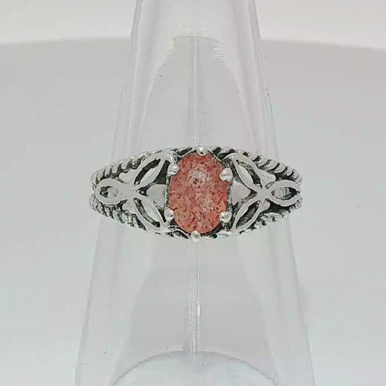 Celtic Triquetra Knotwork Gemstone Ring in Sterling Silver - Le Dragon Argenté