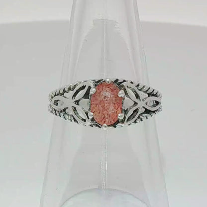 Celtic Triquetra Knotwork Gemstone Ring in Sterling Silver - Le Dragon Argenté