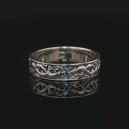 Celtic Hound Band In Sterling Silver - Le Dragon Argenté
