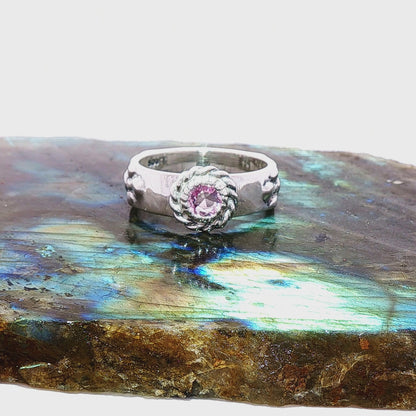 Bague Château Ambulant Hurlant en Argent Sterling avec Saphirs de Couleur Fantaisie