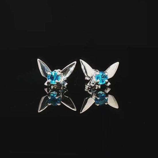 Legend of Zelda Navi Fairy Earrings in Sterling Silver with December CZ - Le Dragon Argenté - Bestseller - birthstone earrings - fairy earrings