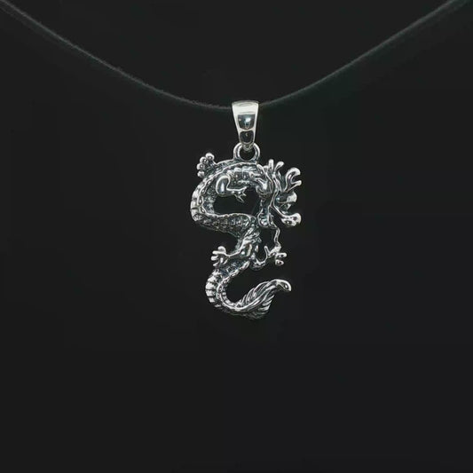 Asian Dragon Pendant In Sterling Silver - Le Dragon Argenté