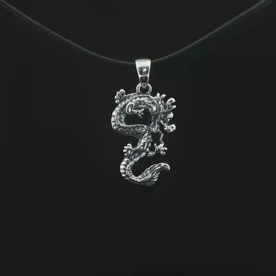Asian Dragon Pendant In Sterling Silver - Le Dragon Argenté