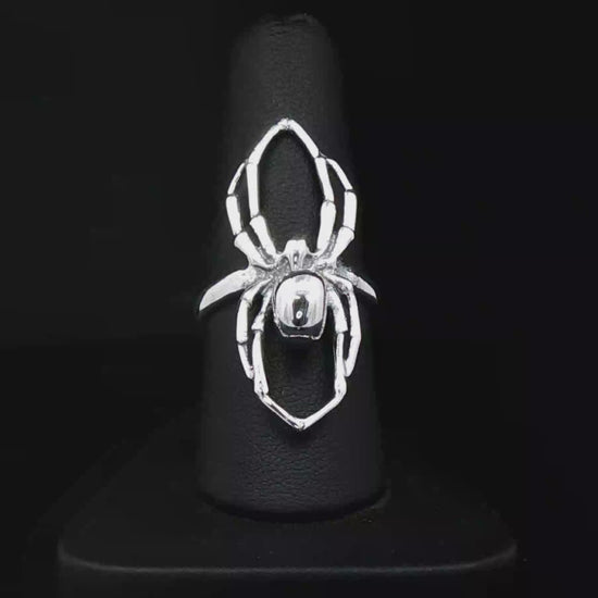 3D Spider Ring in Sterling Silver or Antique Bronze - Le Dragon Argenté
