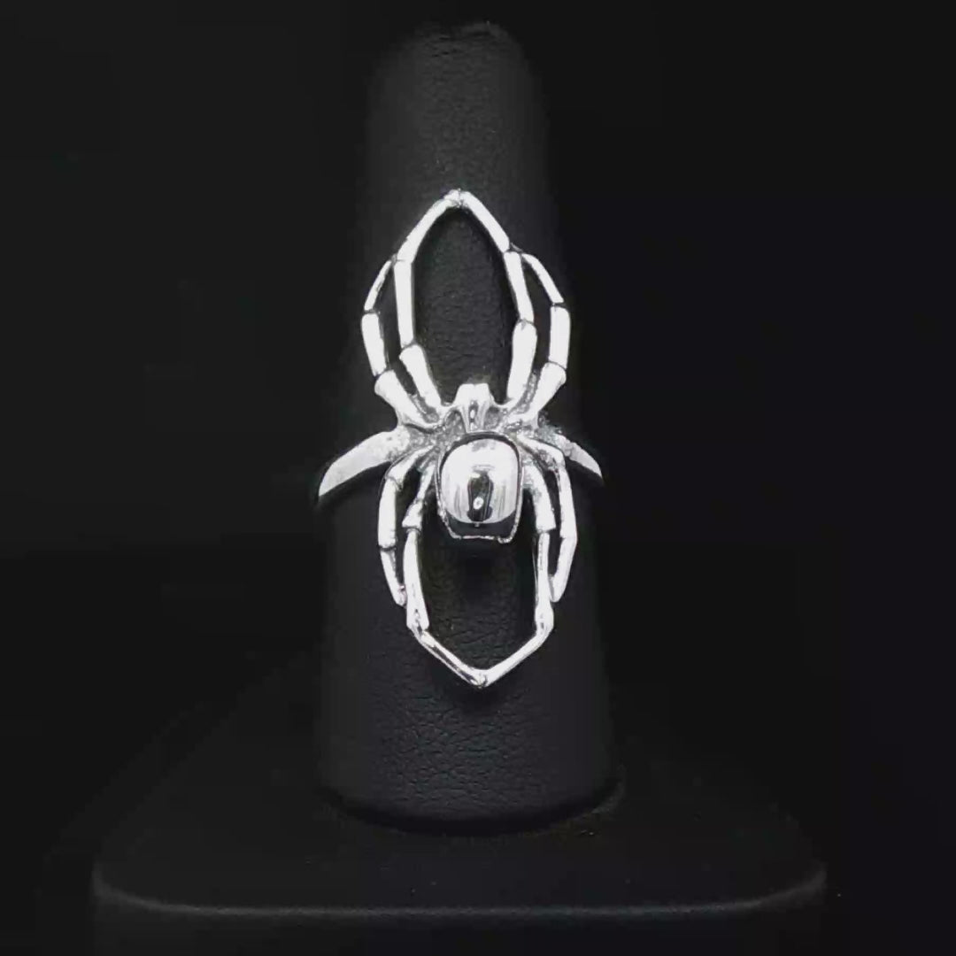 3D Spider Ring in Sterling Silver or Antique Bronze - Le Dragon Argenté