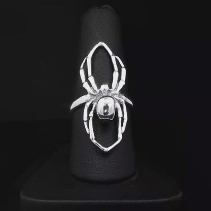 3D Spider Ring in Sterling Silver or Antique Bronze - Le Dragon Argenté