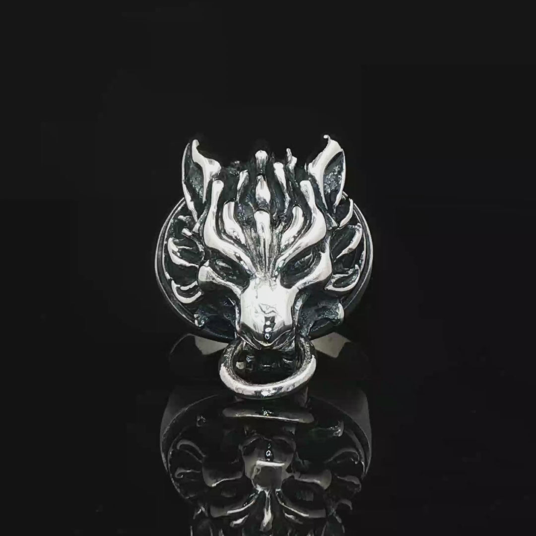 Large Final Fantasy 7 Fenrir Wolf Ring
