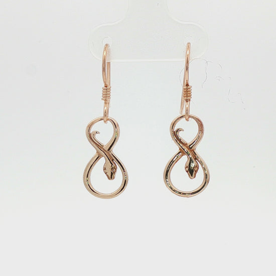 Coiled Snake Charm Earrings in Antique Bronze  – Handmade Serpent Jewellery by Le Dragon Argenté