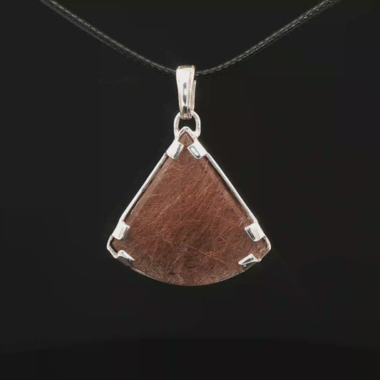 Sterling Silver Gemstone Pendant With Rutile Quartz