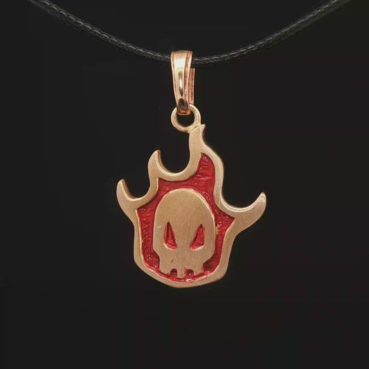 Pendentif Bleach en bronze antique émaillé