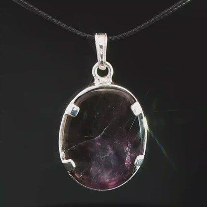 Sterling Silver Gemstone Pendant With Brazil Amethyst