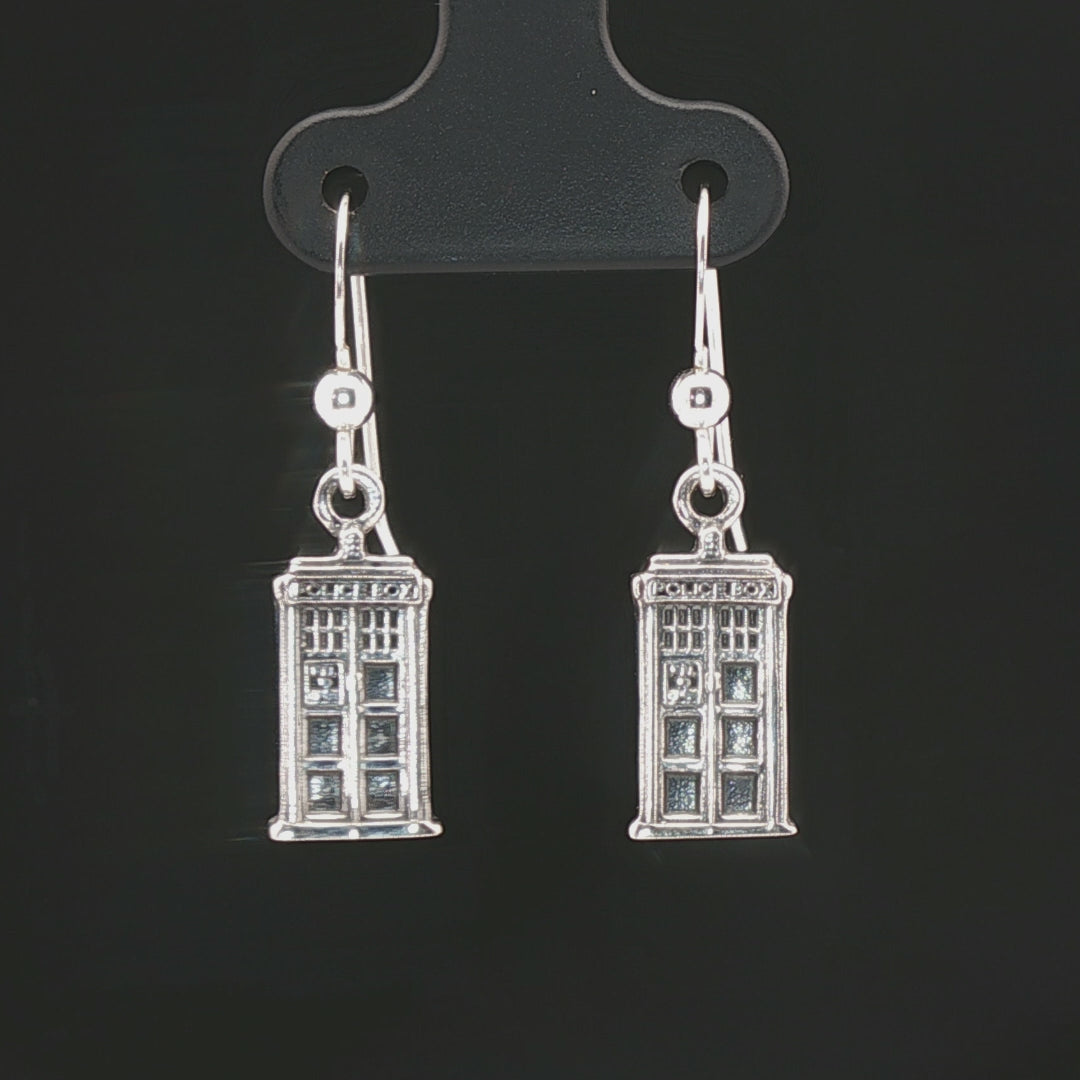Tardis Charm Earrings - Le Dragon Argenté