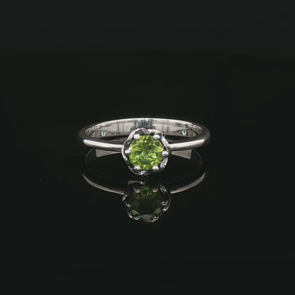 Solitaire Ring in Sterling Silver with 5mm Imitation Birthstone