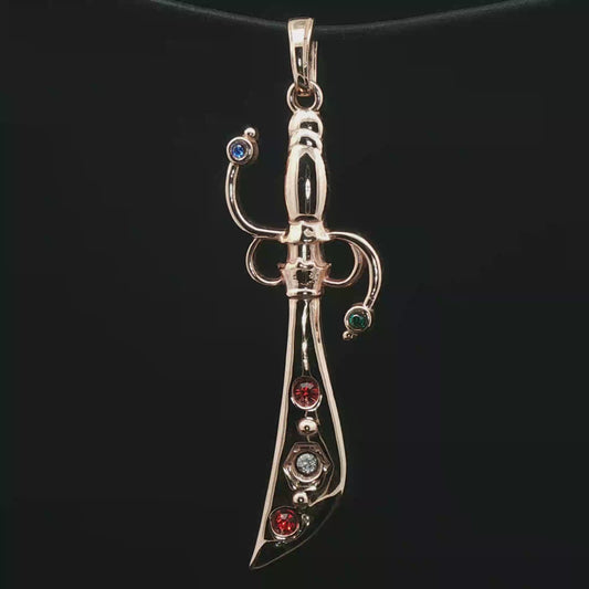 Sailor Uranus Sword Pendant in Antique Bronze