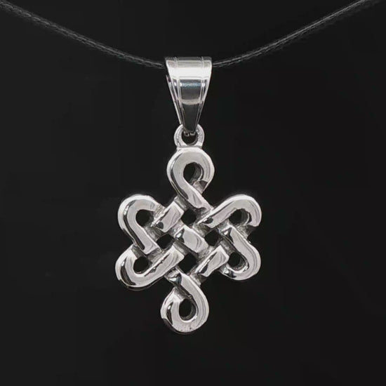 Large Endless Knot Pendant In Stainless Steel - Le Dragon Argenté
