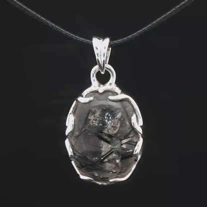Sterling Silver Gemstone Pendant With Tourmilated Quartz